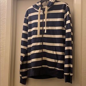 Blue and white striped jacket